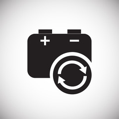 Battery recycle icon on white background for graphic and web design, Modern simple vector sign. Internet concept. Trendy symbol for website design web button or mobile app