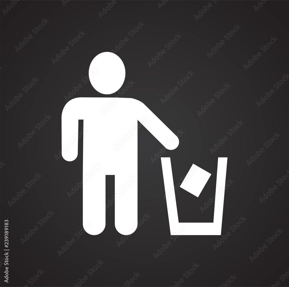 Fototapete recycling icon on black background for graphic and web design, modern simple vector sign. internet c