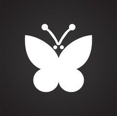 Butterfly icon on black background for graphic and web design, Modern simple vector sign. Internet concept. Trendy symbol for website design web button or mobile app