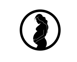 beauty pregnant women vector icon