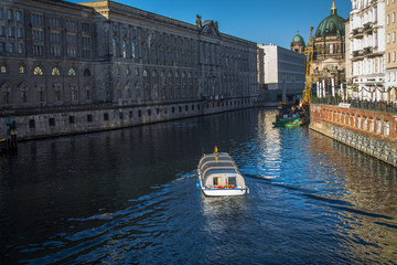 Houses along the river Spree in Berlin. Tourist city center, attractions. Fragments. Close-up....