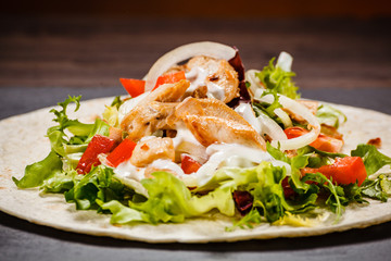 Kebab - grilled meat and vegetables