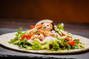 Kebab - grilled meat and vegetables