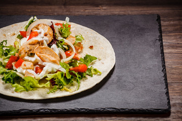 Kebab - grilled meat and vegetables