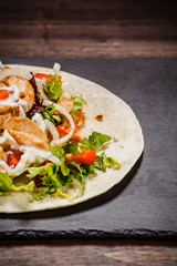 Kebab - grilled meat and vegetables