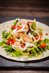 Kebab - grilled meat and vegetables