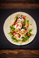 Kebab - grilled meat and vegetables