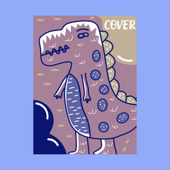 cute dinosaur drawn as vector for kids fashion – Vector