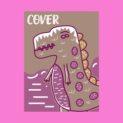 cute dinosaur drawn as vector for kids fashion – Vector