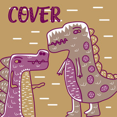 cute dinosaur drawn as vector for kids fashion – Vector