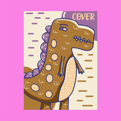 cute dinosaur drawn as vector for kids fashion – Vector