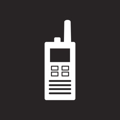 Vector icon portable radio. Walkie talkie logo. 