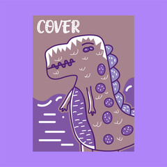 cute dinosaur drawn as vector for kids fashion – Vector