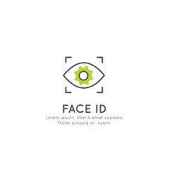 Vector Icon Style Illustration of Face ID, Log In, Recognition, Unlocking a Device, Passcode, Isolated Elements