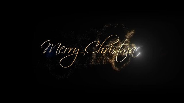 Merry Christmas New Year Greeting Beautiful Text Animation With Alpha Channel