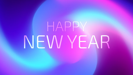 Obraz premium Happy New Year Trendy Colorful Fluid Background. 2019 Greeting Card, Banner, Wallpaper, Invitational. Vector EPS 10