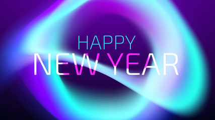 Obraz premium Happy New Year Trendy Colorful Fluid Background. 2019 Greeting Card, Banner, Wallpaper, Invitational. Vector EPS 10