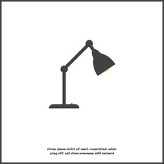 Vector illustration table lamp icon. Desk lamp on white isolated background. Layers grouped for easy editing illustration. For your design.