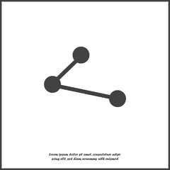 Vector image sharing icon. Icon shared  on white isolated background. Layers grouped for easy editing illustration. For your design.