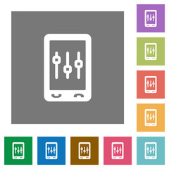 Mobile tweaking square flat icons