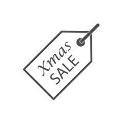 Christmasmas sale price tag icon. Vector illustration.