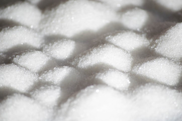 Sugar sand in large quantities. Abundance and scarcity.