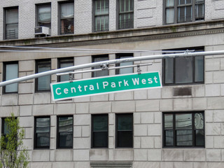 Obraz premium shield, street sign Central Park West New York City 