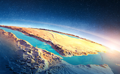 Fototapeta premium East Africa and Saudi Arabia sunrise
