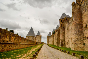 Fototapeta na wymiar Ramparts of Carcassonne