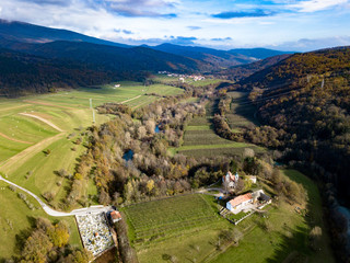 Vremska dolina (Vreme Valley) with a church of Saint Mary is a blind valley close to UNESCO site of Škocjan Caves (Škocjanske jame).  © Stepo