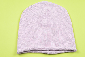 Knitted warm winter hat.