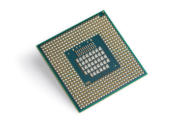 CPU. Central Processing Unit or Microchip Computer isolated on white background
