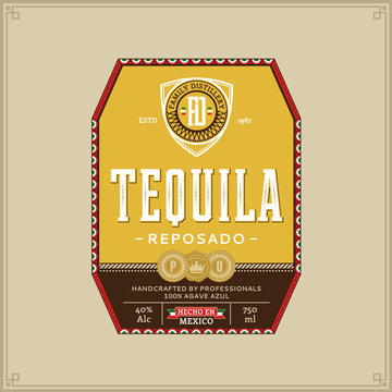 Tequila label template