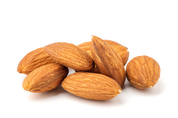 Almonds isolated on white background