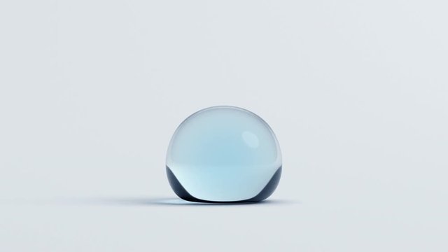 Abstract 3d animation of water drop. Minimalistic motion design, 4k video