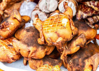 Appetizing smoked chicken ready to sale
