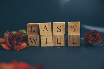 splotchy retro effect on photo concept last will and testament