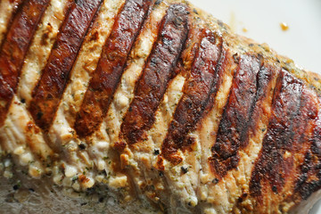 Meat steak top view.