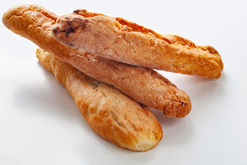 Raisin cookies on white background