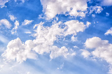 Blue sky background. Beautiful sky with white clouds