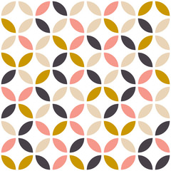 Geometric seamless pattern in scandinavian style. Mid century design. Vector wallpaper. - obrazy, fototapety, plakaty