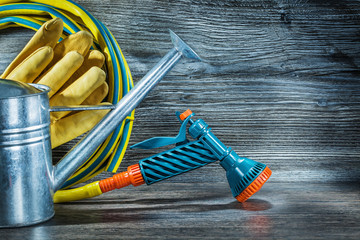 agricultural watering can and watering hose with spray gan.
