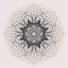 Vector round abstract Mandala style decorative element. Hand-Drawn Vector illustration. Can be used for textile, greeting card, coloring book, phone case print.