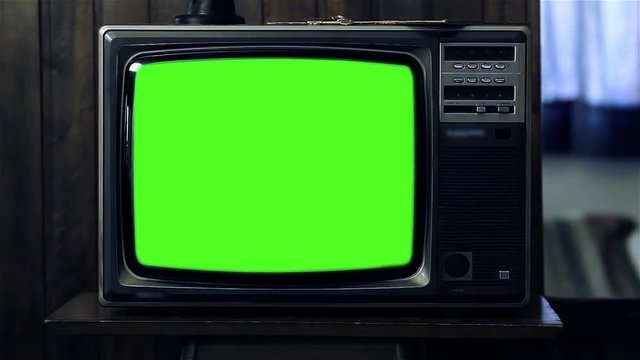 Vintage TV Green Screen. Night Tone. Zoom Out. You can replace green screen with the footage or picture you want with &ldquo;Keying&rdquo; effect in AE  (check out tutorials on YouTube).