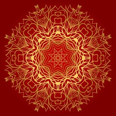 Flower coloring Mandala. decorative elements. Oriental pattern, vector illustration. Indian, moroccan, mystic, ottoman motifs.