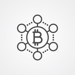 Bitcoin network vector icon sign symbol