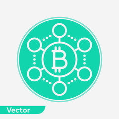 Bitcoin network vector icon sign symbol