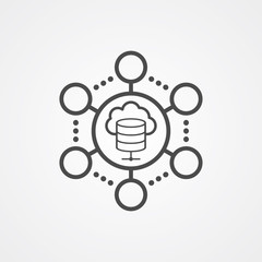 Cloud network vector icon sign symbol