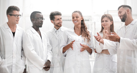 Obraz na płótnie Canvas group of laboratory employees.