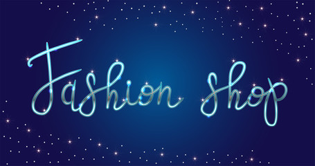 Naklejka premium Logo Fashion studio. Custom handmade calligraphy, Vector brush lettering for fashion salon.